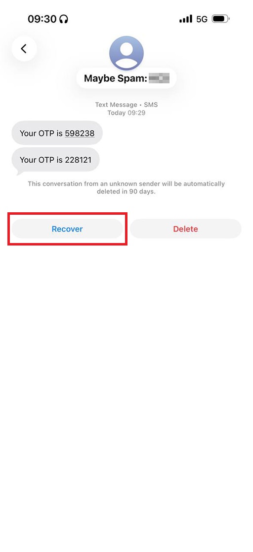 SMS OTP iOS