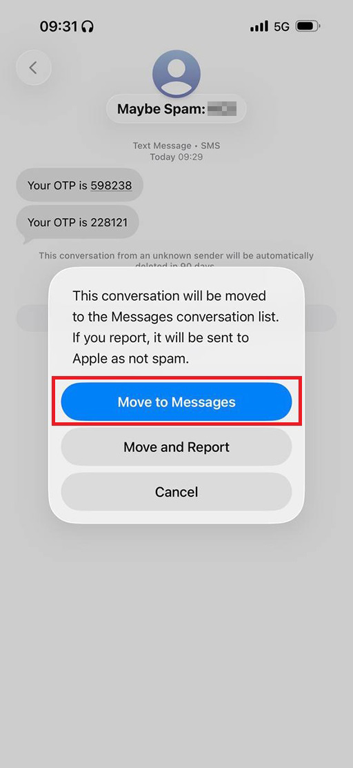 SMS OTP iOS